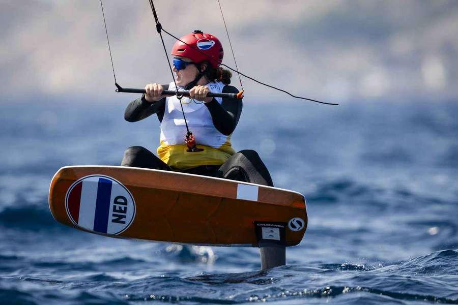 Annelous Lammerts in actie tijdens de finale van de medalseries