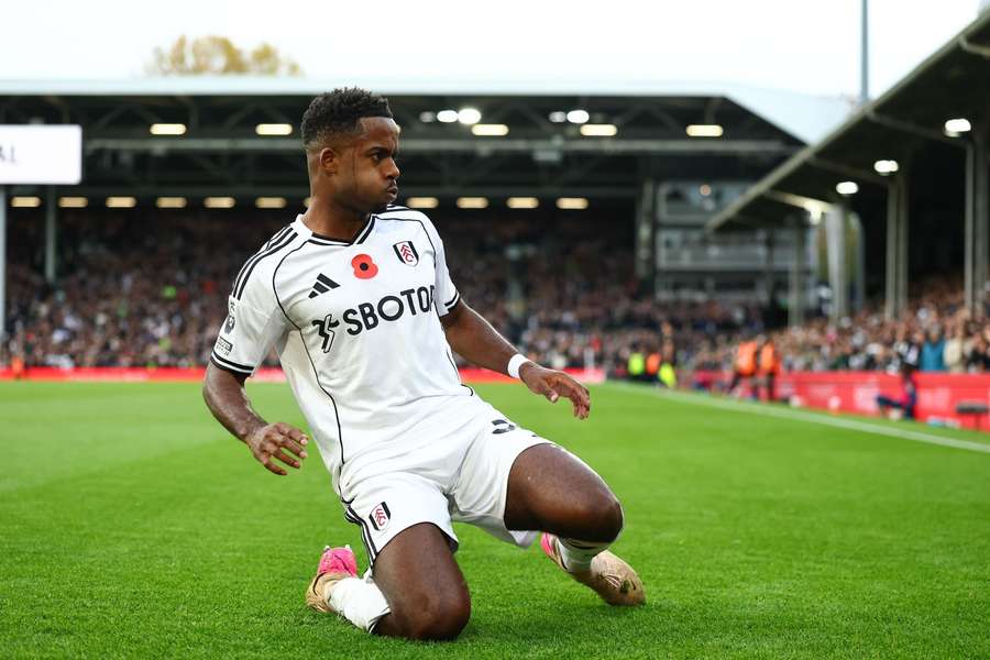 Ryan Sessegnon of Fulham celebrates after scoring the opening goal