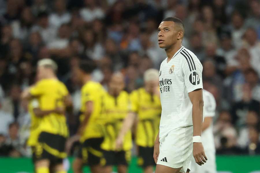 De Franse spits Kylian Mbappé in het shirt van Real Madrid