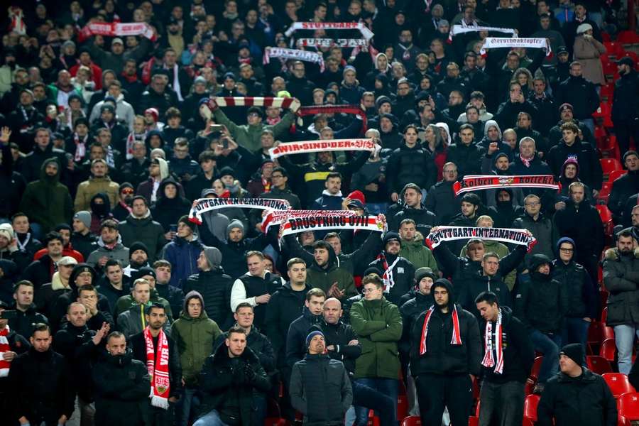 Fanii lui Stuttgart în Serbia.