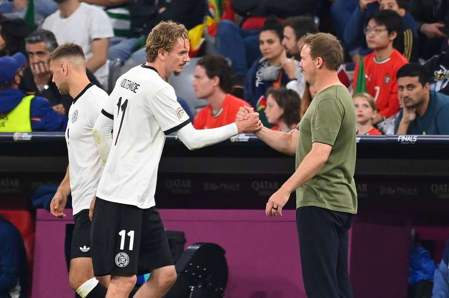 Nagelsmann und Woltemade bei der Nationalmannschaft.