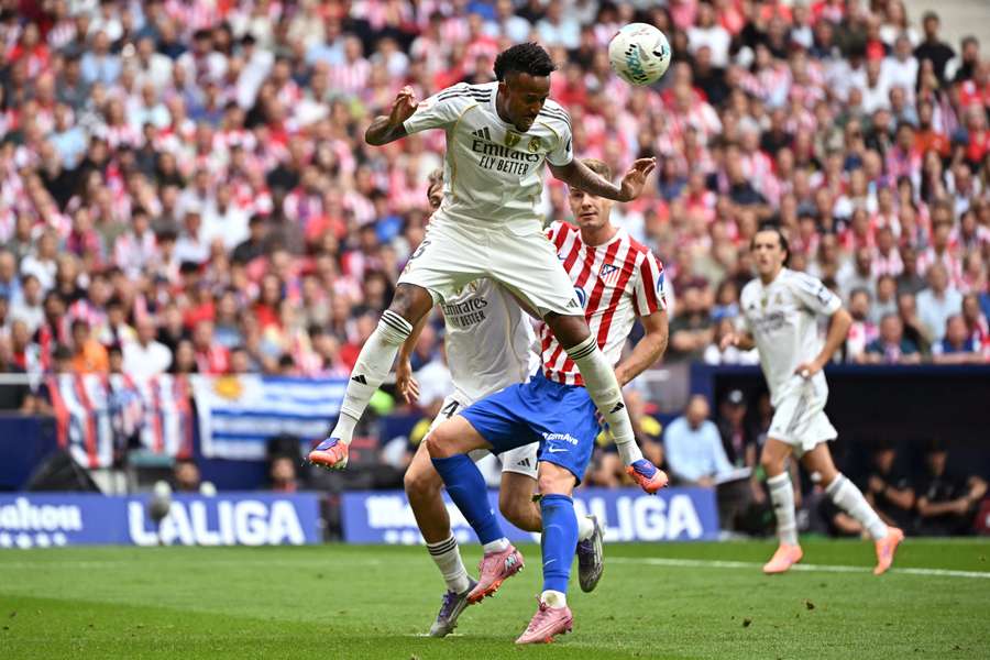Militao, antes de lesionarse en el tobillo frente al Atlético de Madrid