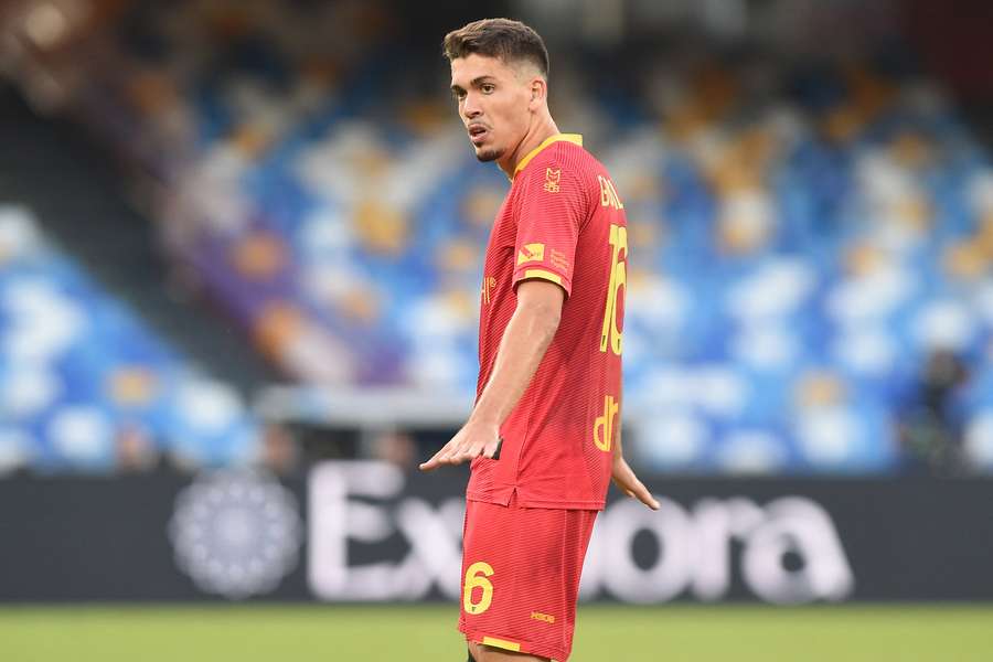 Joan González, en su último partido con el Lecce