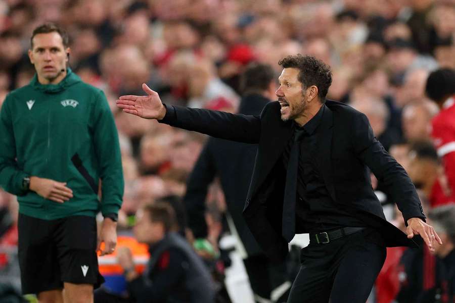 Simeone was sent off following a heated altercation with a Liverpool fan 
