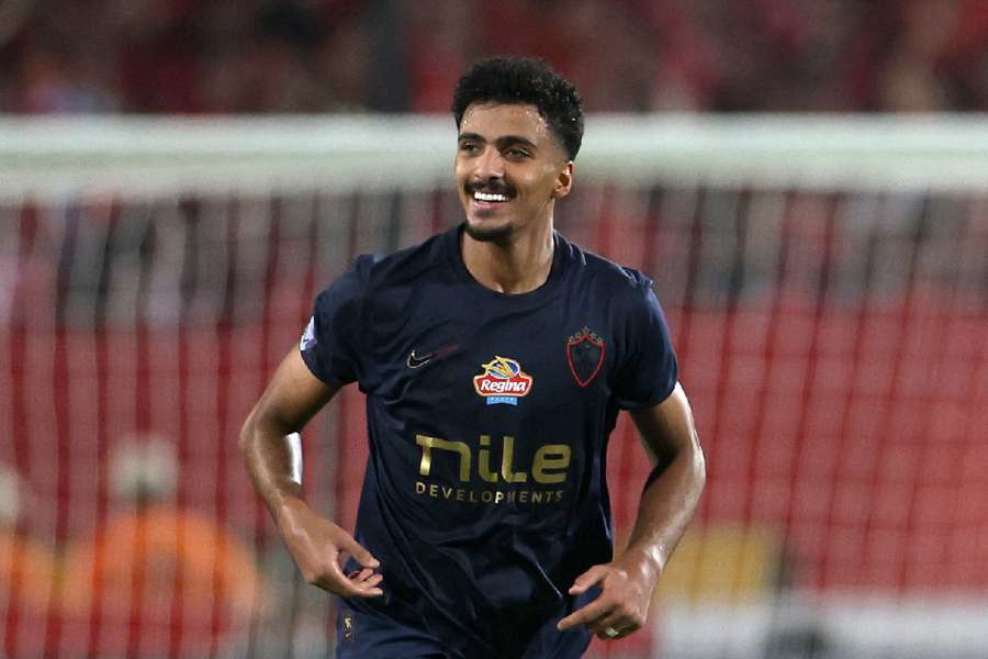 Hossam Abdelmaguid celebrates scoring for Zamalek 