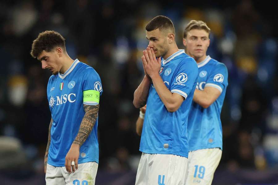 La delusione dei giocatori del Napoli