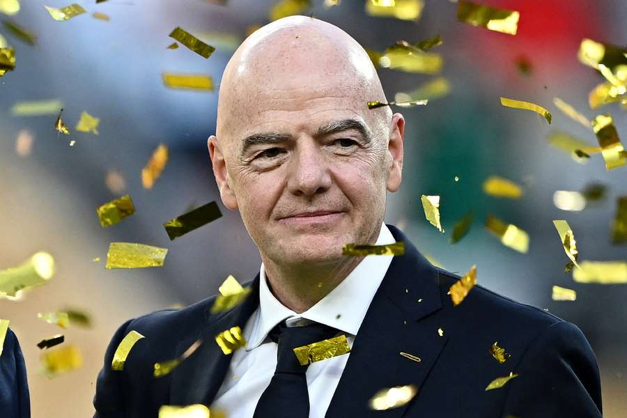 FIFA President Gianni Infantino pictured during the trophy presentation after the World Cup final FIFA President Gianni Infantino pictured during the trophy presentation after the World Cup final