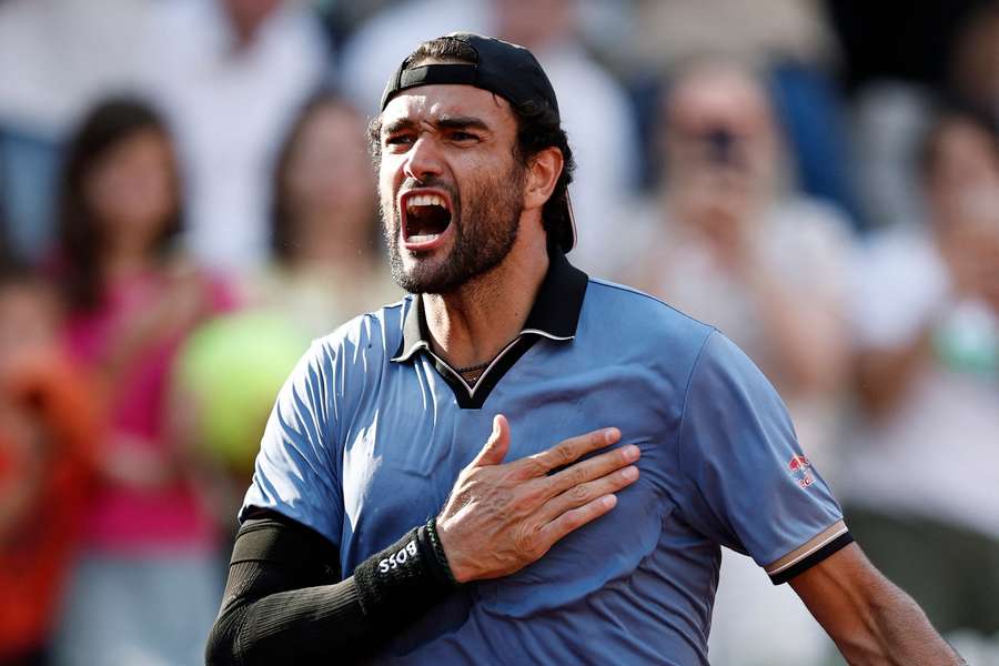 Matteo Berrettini celebrates his win Matteo Berrettini celebrates his win