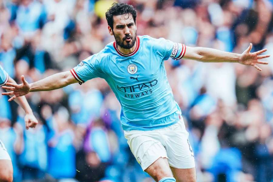 Gündoğan celebra gols marcados no Etihad Stadium