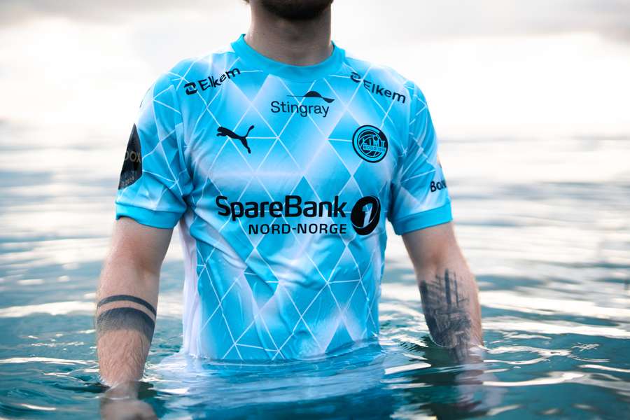 The new Bodo/Glimt third kit raises awareness of the dangers of climate change and the melting of Norway’s second-largest glacier