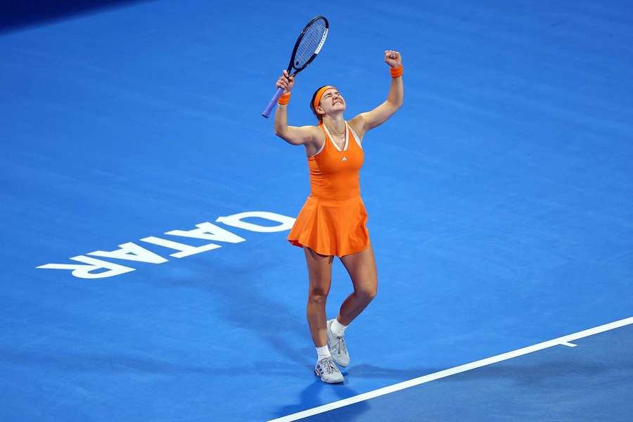 Karolina Muchova celebrates Karolina Muchova celebrates