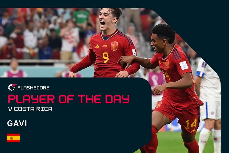 Gavi is Flashscore's player of the day