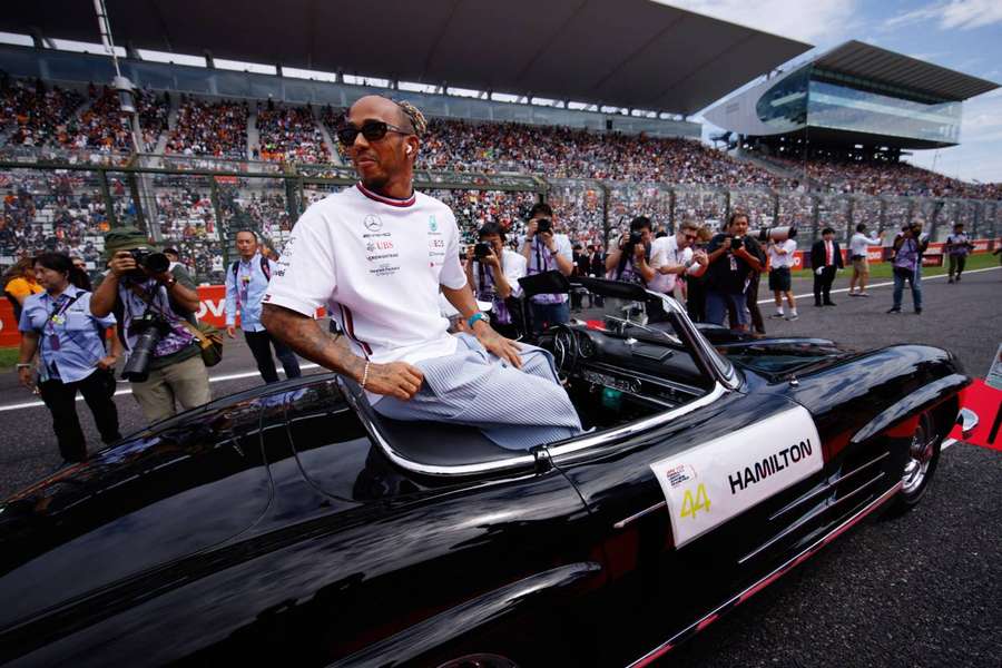 Hamilton, antes de la carrera en Japón