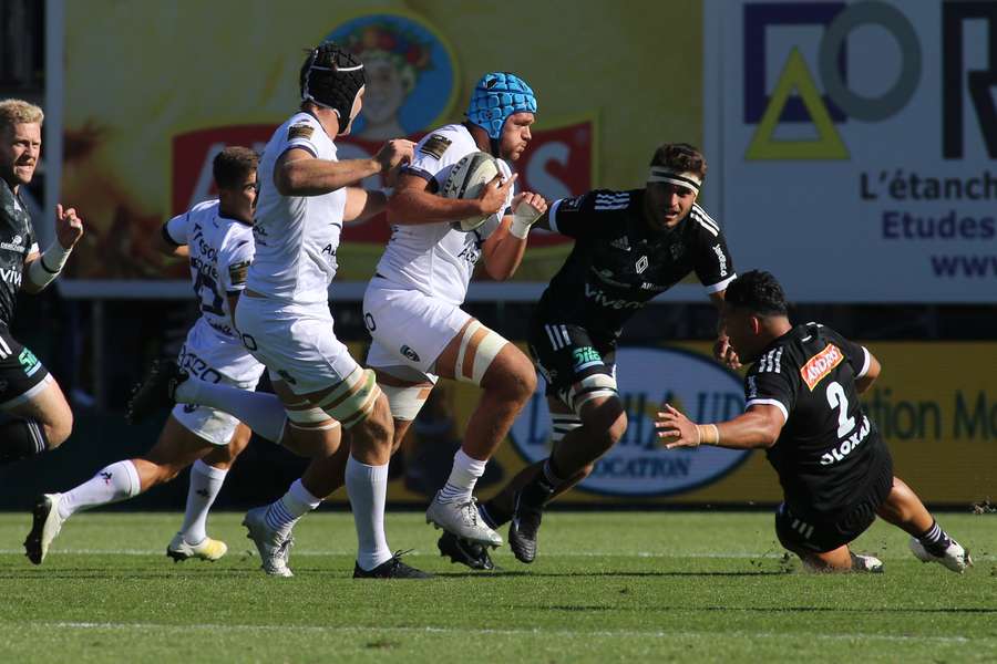 Montpellier's Zach Mercer during the French Top14 rugby union match between Club Athletique Brive Correze Limousin and Montpellier