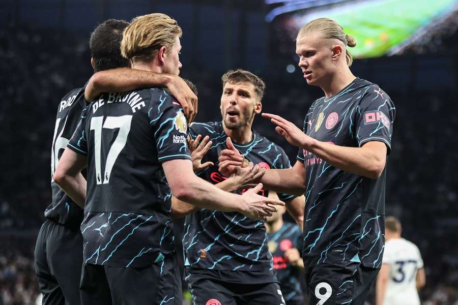 Erling Haaland of Manchester City celebrates his goal