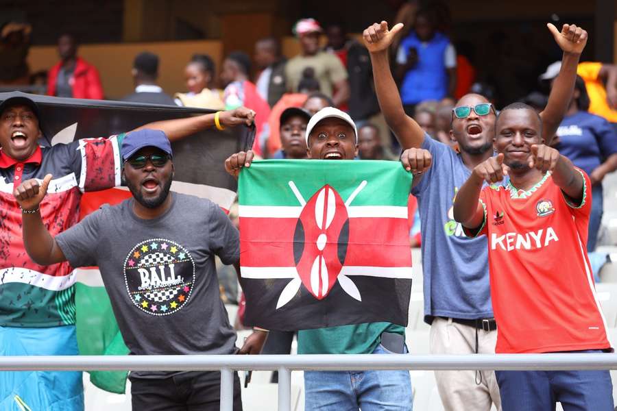 Kenya fans supporting Harambee Stars against DR Congo