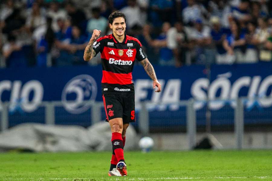 Pedro, do Flamengo, em partida contra o Cruzeiro no Mineirão Pedro, do Flamengo, em partida contra o Cruzeiro no Mineirão