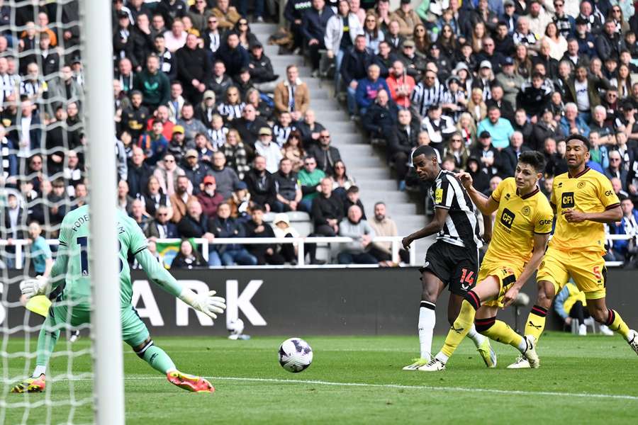 Isak bags brace as Newcastle condemn Sheffield Utd to relegation
