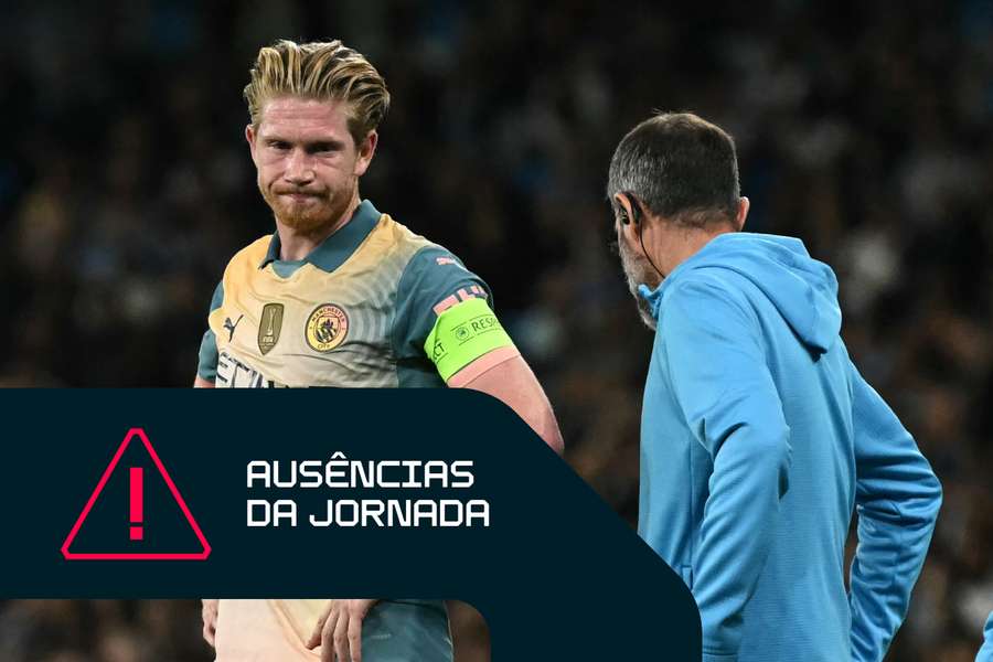 Kevin De Bruyne sofreu uma lesão contra a Inter de Milão