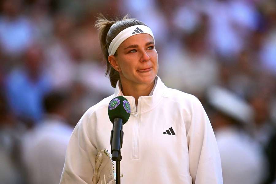 Muchova was emotional after her defeat Muchova was emotional after her defeat