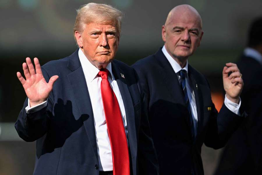 US President Donald Trump pictured with FIFA President Gianni Infantino