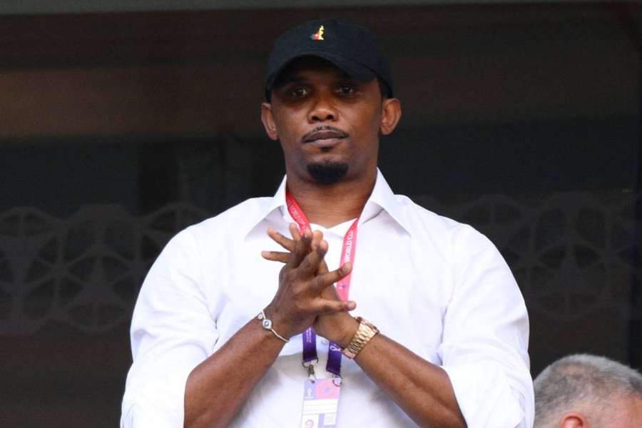 Samuel Eto'o pictured during Cameroon's 3-3 draw with Serbia.