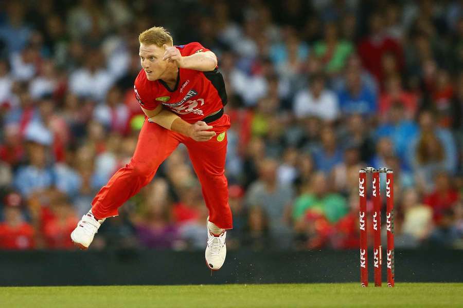Ben Stokes bowling for the Melbourne Renegades in January 2015. Ben Stokes bowling for the Melbourne Renegades in January 2015.