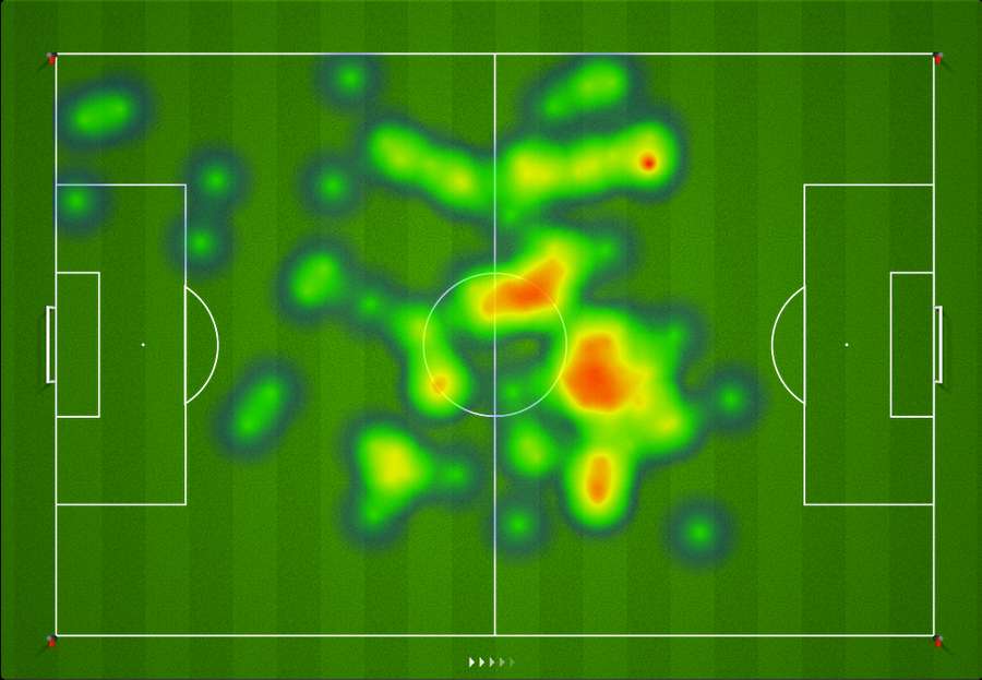 Mapa de calor de Ceballos en la primera parte