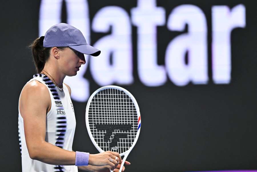 Iga Świątek podczas turnieju w Dosze