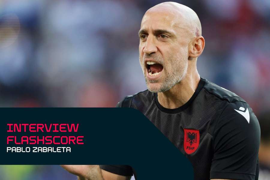 Pablo Zabaleta avec la sélection albanaise.