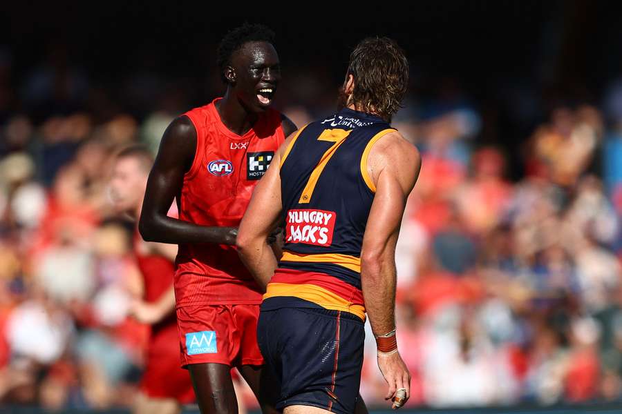 The conflict between Mac Andrew and Riley Thilthorpe was one of the talking points of Round 4 of the 2025 AFL season.