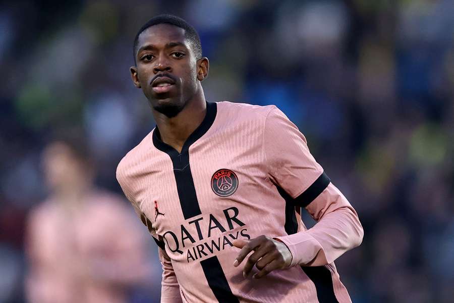 Paris St Germain's Ousmane Dembele in action