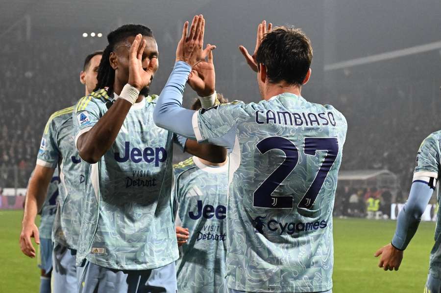 Juventus celebrate against Cremonese