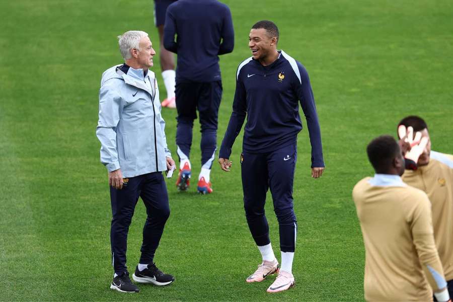 Mbappé, en un entrenamiento con Les Bleus