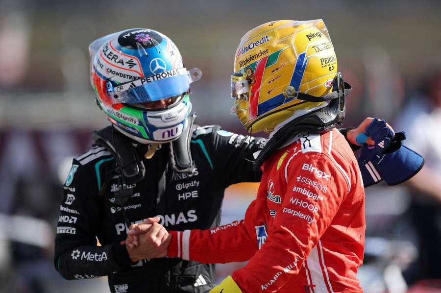 Kimi Antonelli and Lewis Hamilton at Silverstone Kimi Antonelli and Lewis Hamilton at Silverstone