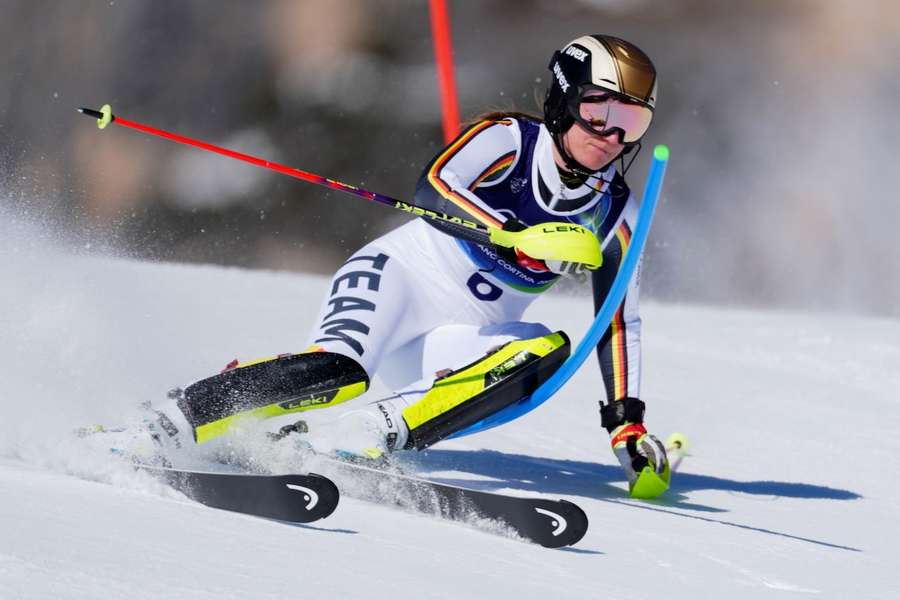Lena Dürr beim ersten Durchgang in Cortina