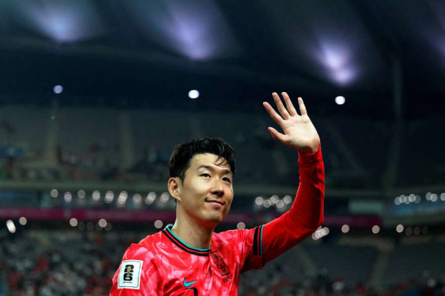 Heung-Min Son in action for South Korea Heung-Min Son in action for South Korea