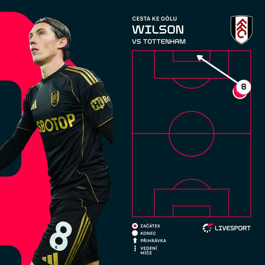 Cesta ke gólu Harryho Wilsona.