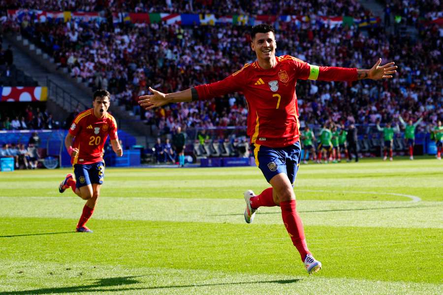 Alvaro Morata opened the scoring for Spain in Berlin