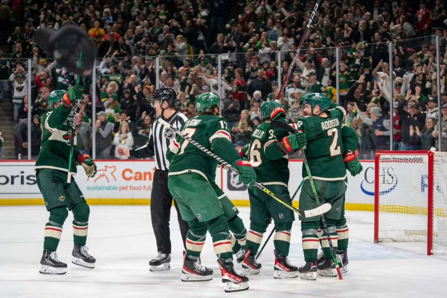 The Minnesota Wild celebrate