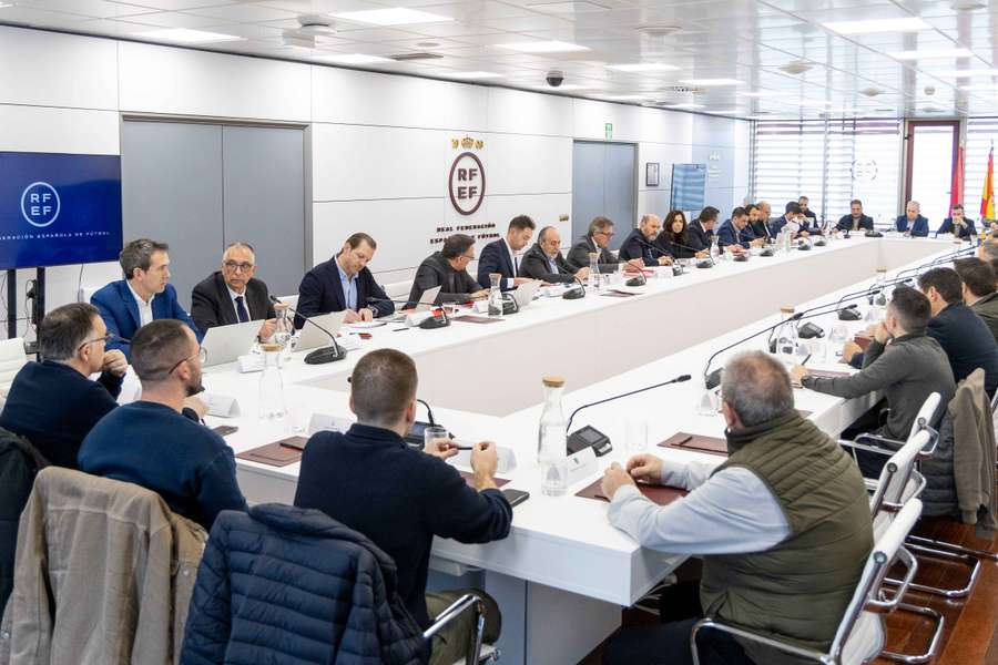 Un momento de la reunión en la RFEF con los clubes de la LNFS