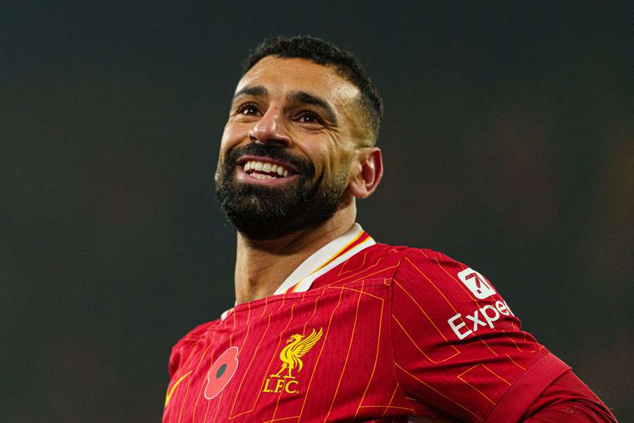 Salah in high spirits during Liverpool's Premier League victory over Aston Villa