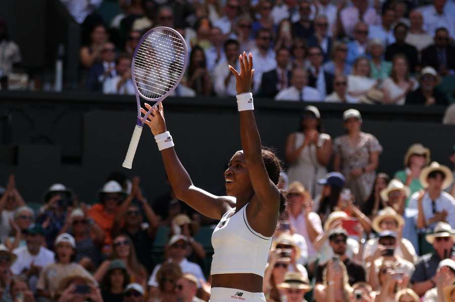 Coco Gauff jubelt über ihren Sieg Coco Gauff jubelt über ihren Sieg