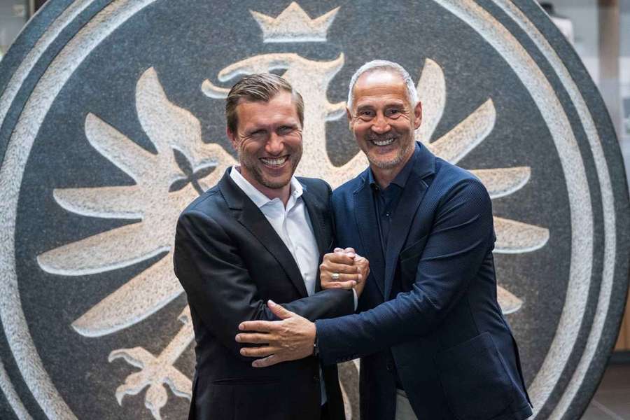 Adi Hütter (r.) ist zurück bei Eintracht Frankfurt. Adi Hütter (r.) ist zurück bei Eintracht Frankfurt.