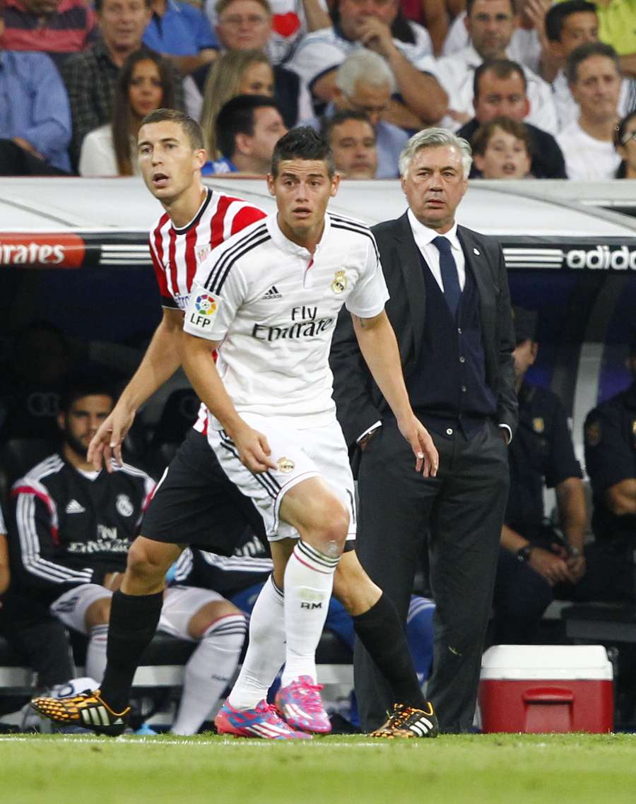 James and Ancelotti together at Real Madrid