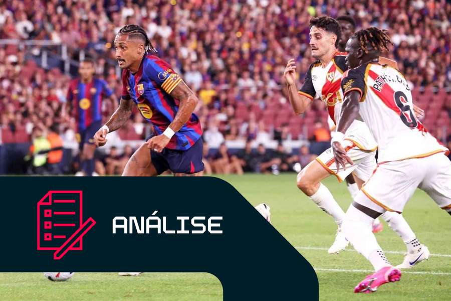 Raphinha durante o jogo entre o Barcelona e o Rayo Vallecano Raphinha durante o jogo entre o Barcelona e o Rayo Vallecano