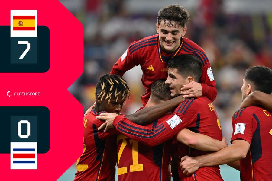 La super roja: Espanha não foi surpreendida, dominou e goleou frágil Costa Rica (7-0)