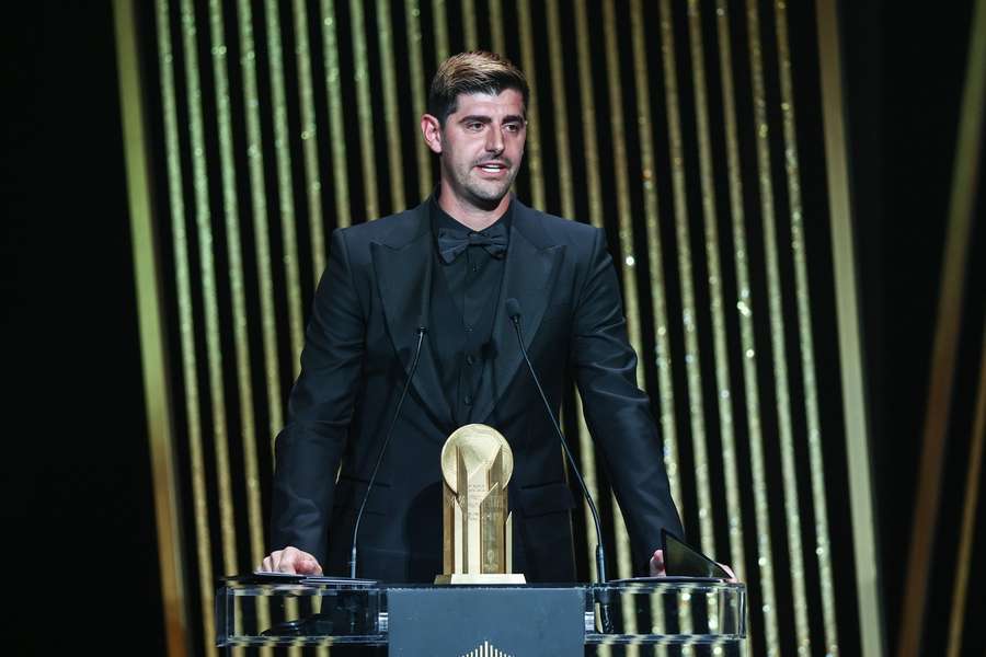 Thibaut Courtois ce lundi 17 octobre au soir, lors de la remise du Trophée Yachine.