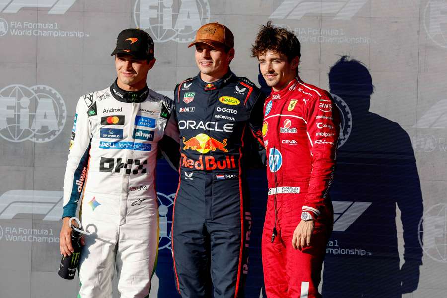 I primi tre classificati nelle qualifiche di Austin I primi tre classificati nelle qualifiche di Austin