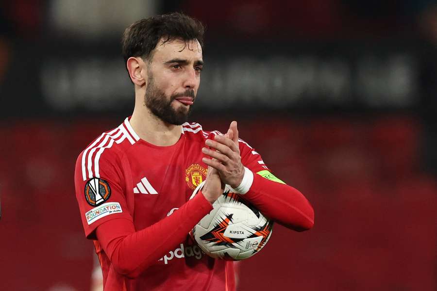 Bruno Fernandes marcou três gols na partida contra a Real Sociedad